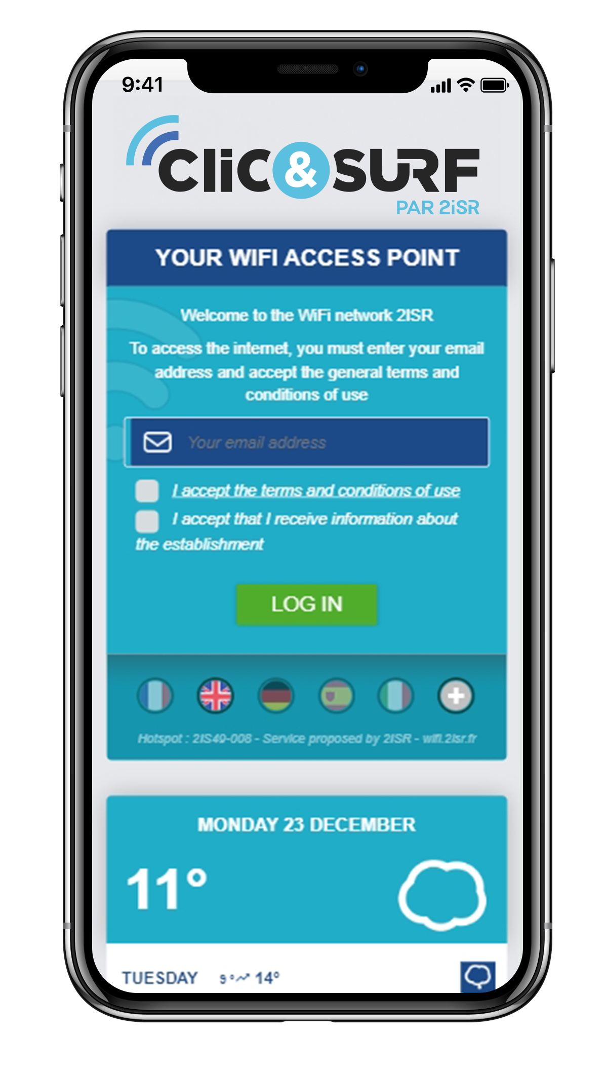 portail captif WiFi Clic & surf